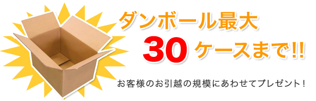 ダンボール最大30ケースまで